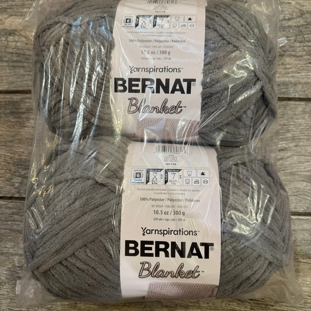 Bernat blanket Dark Gray yarn 2 pack